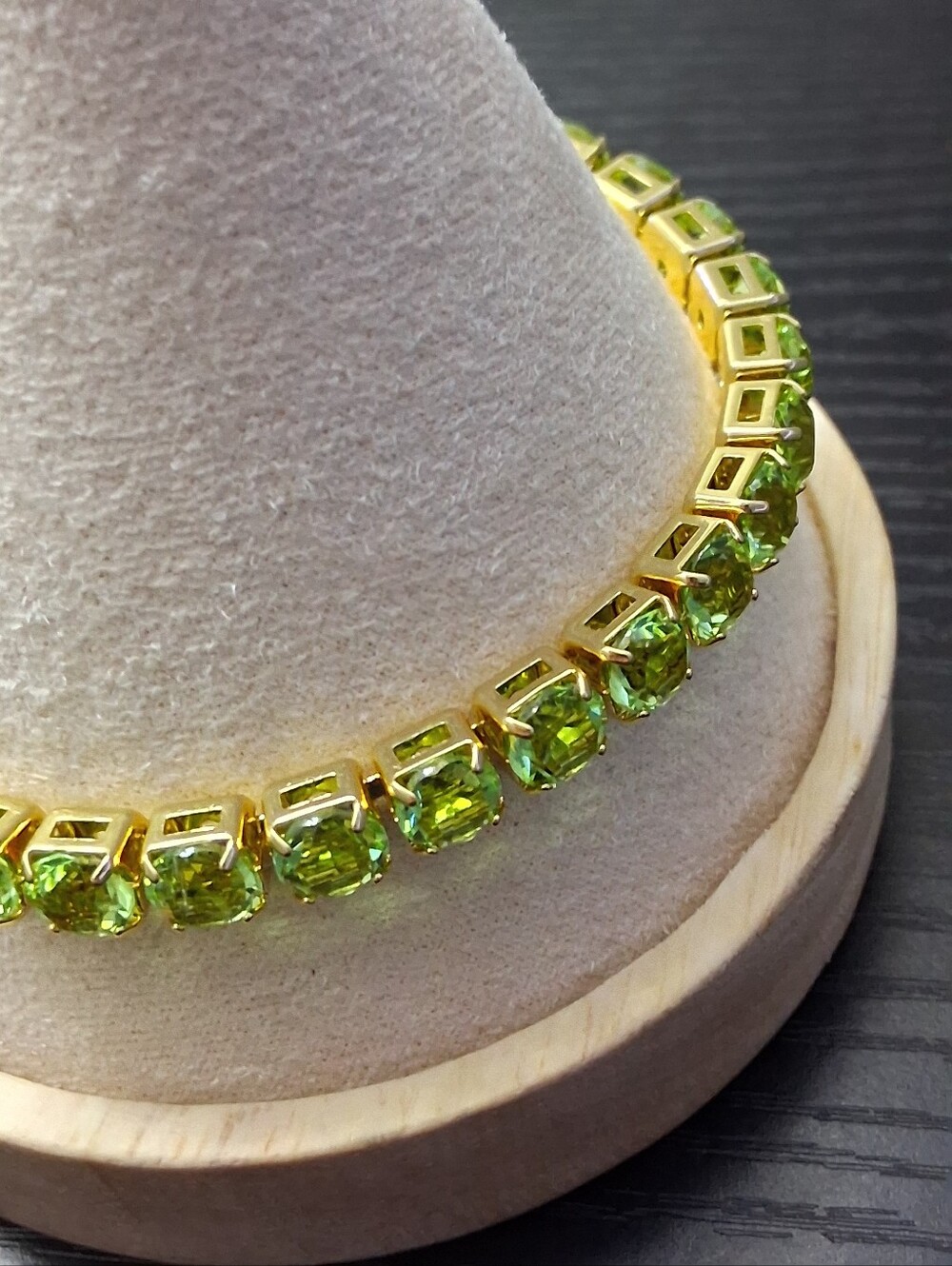 Peridot Green & Gold Tennis Bracelet - Picture 3 of 3
